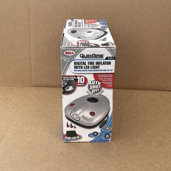 Bell Quik Aire Digital Tire Inflator with LED Light 83405-8 12 Volt 150 PSI New - Picture 4 of 11